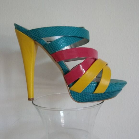 loey strapped Heeled Platform Multicolor S… - Picture 1 of 7